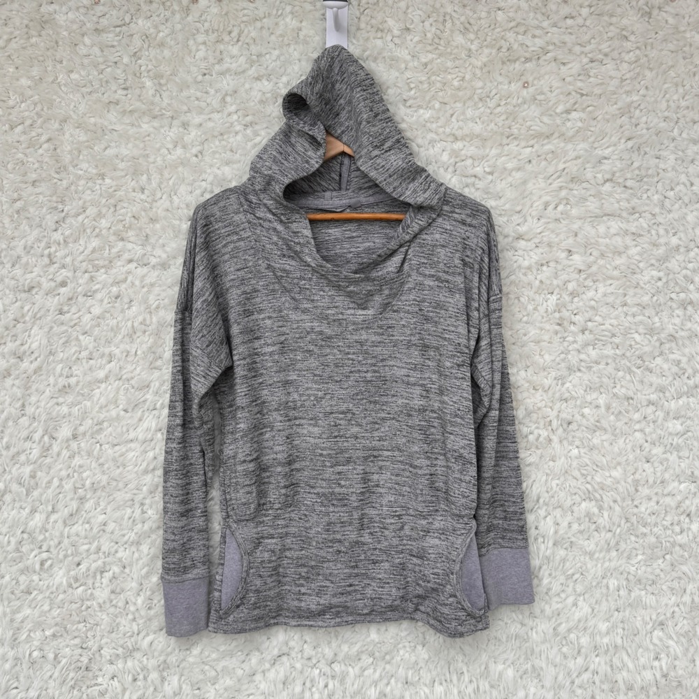 Athleta 2 Gray Batwing & Robin Pullovers, one hooded and one non-hooded